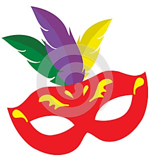 Vector Mardi Gras Carnival Mask.