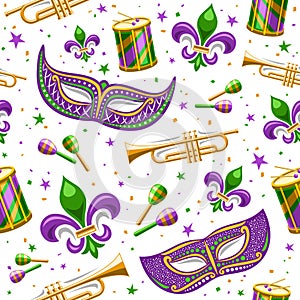 Vector Mardi Gras Seamless Pattern