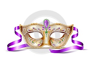 Vector mardi gras venetian mask brazil carnival