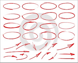 Vector marker circles and arrows