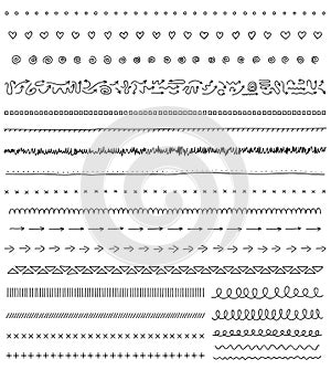 Vector marker elements, hand drawn.