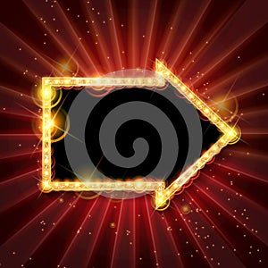 Vector marquee arrow symbol.