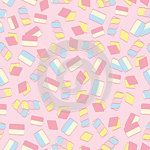 Vector Marshmallow Candy seamless pattern background.