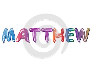 Vector Matthew name text balloons