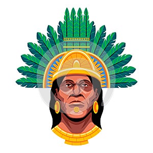 Vector Mayan Mexican Emperor Illustration