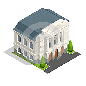 Vector mayoralty isometric building architecture public government buildings.