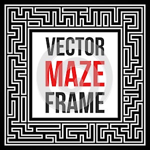 Vector Maze Frame. Vintage Maze Border