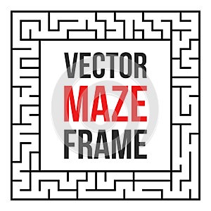 Vector Maze Frame. Vintage Maze Border