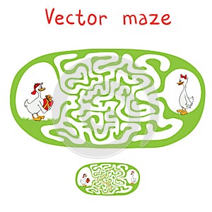 Vector Maze, Labyrinth with ducks