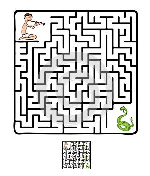 Vector Maze, Labyrinth with Snake and Fakir