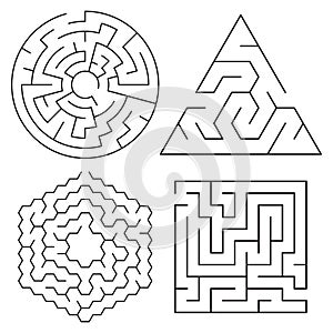 Vector maze puzzles collection