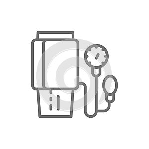 Vector measurement of blood pressure line icon.