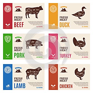 Vector meat and poultry labels