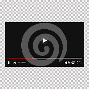 Vector media player. screen device. Film pause. window of website. Audio player. Flat design. EPS 10