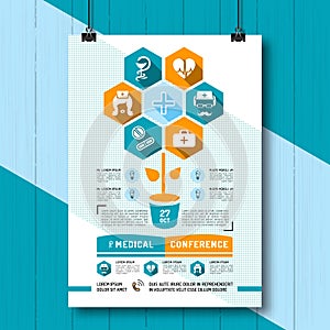 Vektor zdravotní plakát byt infografiky ikony a 