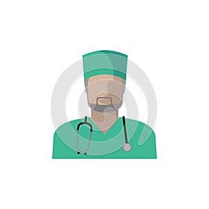 Vector medical doctor icon. Image of a male doctor