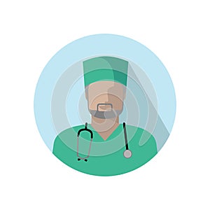 Vector medical doctor icon. Image of a male doctor