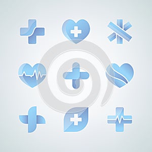 Vector Medical icons health care sign symbols.
