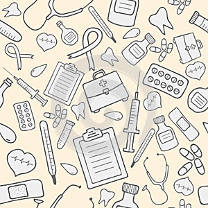 Vector medical seamless pattern