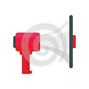 Vector Megaphone in flat style isolated on white