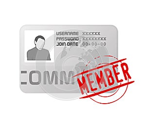 Vector membership profile card icon