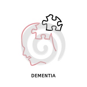 Vector mental disorders icon, pictogram, sign. Vector illustration