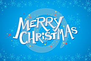 Vector merry christmas congratulation design with text message and colorful backdrop.