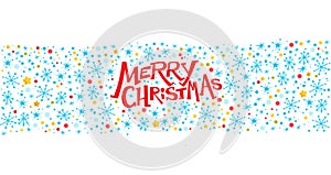 Vector merry christmas congratulation design with text message and colorful backdrop.