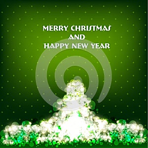 Vector Merry Christmas and Happy New Year card des