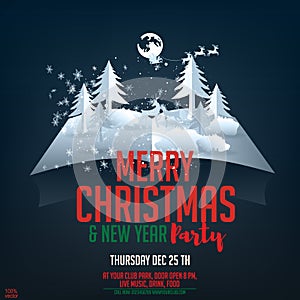 Vector Merry Christmas 2019 Holiday and Happy New Year