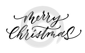 Vector merry christmas lettering script ink sign