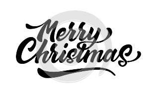 Vector merry christmas lettering script ink sign