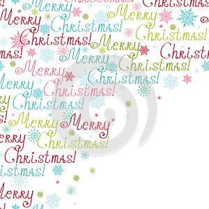 Vector merry christmas text frame corner pattern