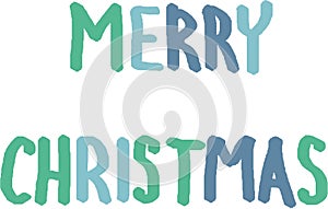 Vector Merry christmas text, message, letters for greeting card, invitation, banner, print.