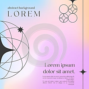 Vector mesh gradient background with wireframe geometric shapes and copy space for text photo