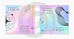 Vector mesh gradient backgrounds with wireframe geometric shapes,copy space for text photo
