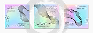 Vector mesh gradient backgrounds with wireframe geometric shapes,copy space for text photo
