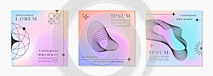 Vector mesh gradient backgrounds with wireframe geometric shapes,copy space for text photo