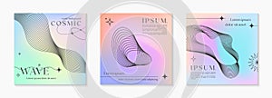 Vector mesh gradient backgrounds with wireframe geometric shapes,copy space for text photo
