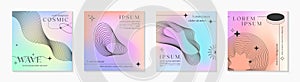 Vector mesh gradient backgrounds with wireframe geometric shapes,copy space for text photo