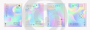 Vector mesh gradient backgrounds with wireframe shapes,futuristic spheres and arches photo