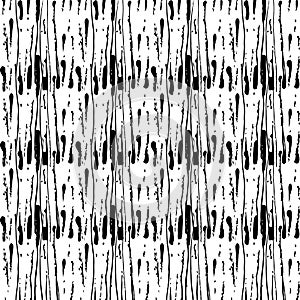 Vector Messy Brush Seamless Pattern Grange Minimalist Geometric Design in Black Color. Modern Grung Collage Background
