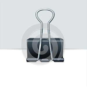 Vector metal binder clip with paper