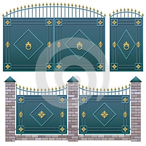 Vector Metal Fence with Gate