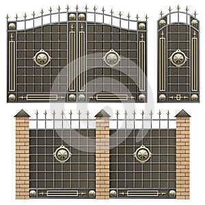 Vector Metal Gate with Fence