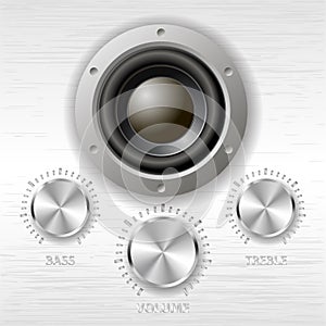 Vector metal volume treble bass knobs and speaker