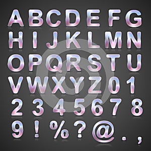 Vector Metallic Alphabet Set