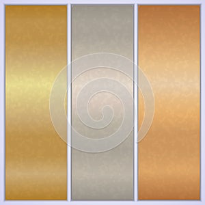 Vector metallic texture banner templates