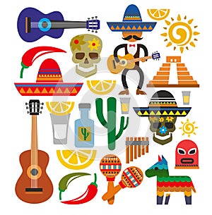 Vector mexico icons