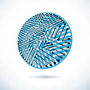 Vector microchip design, cpu. Information communication technology element.